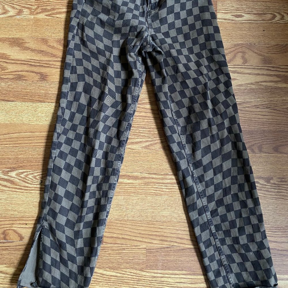 H&M DIVIDED checker print jeans